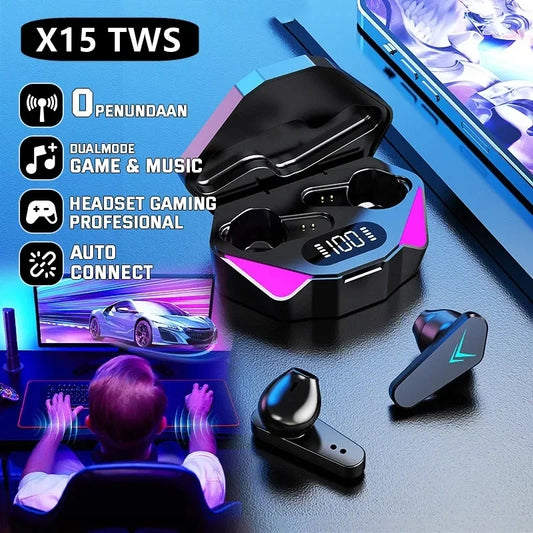 X15 TWS Wireless Earphone 5.3 bluetooth Headphone 65ms Low Latency Earbud Esport Gaming Headset Gamer with Mic For xiaomi iphone
